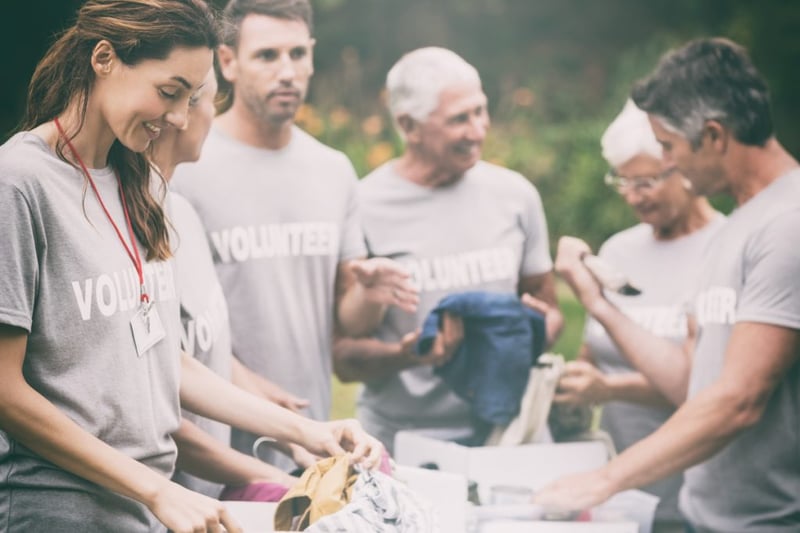 group of people volunteering for a charity